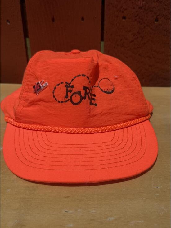 Vintage Other - Vintage Fore Golf Neon Nylon Strapback Cap